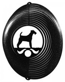 Irish Wire Fox Terrier Circle Black Wind Spinner