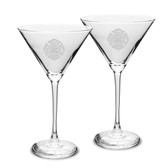 Firefighter 10 oz Classic Martini Glass - Set of 2