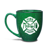 Firefighter 15 oz Green Bistro Mug