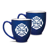 Firefighter 15 oz Cobalt Bistro Mug - Set of 2