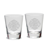 Firefighter Luigi Bormioli 13.5 oz Titanium Tapered Rocks Glass - Set of 2