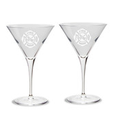 Firefighter Luigi Bormioli 10 oz Titanium Martini Glass - Set of 2