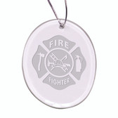 Firefighter Oval Holiday Ornament