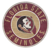 Florida State Seminoles Sign Wood 12 Inch Round State Design