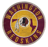 Washington Redskins Sign Wood 12 Inch Round State Design