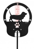Basset Hound Rain Gauge Black
