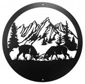 Elk 12 Inch Dueling Scenic Sign