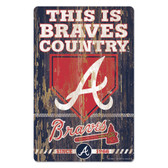 Atlanta Braves Sign 11x17 Wood Slogan Design