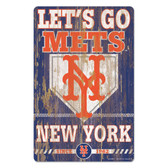 New York Mets Sign 11x17 Wood Slogan Design