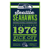 Seattle Seahawks Sign 11x17 Wood Established Design