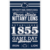 Penn State Nittany Lions Sign 11x17 Wood Established Design