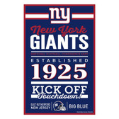 New York Giants Sign 11x17 Wood Established Design