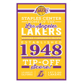 Los Angeles Lakers Sign 11x17 Wood Established Design