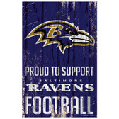 Baltimore Ravens Sign 11x17 Wood Proud to Support Design
