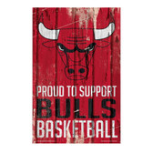 Chicago Bulls Sign 11x17 Wood Proud to Support Design
