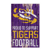 LSU Tigers Sign 11x17 Wood Proud to Support Design