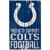 Indianapolis Colts Sign 11x17 Wood Proud to Support Design