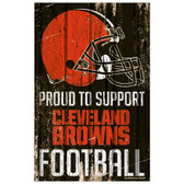 Cleveland Browns Sign 11x17 Wood Proud to Support Design