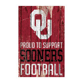 Oklahoma Sooners Sign 11x17 Wood Proud to Support Design