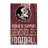 Florida State Seminoles Sign 11x17 Wood Proud to Support Design