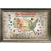 NBA Franchise Framed 20x32 Map Collage Featuring Game Used Net