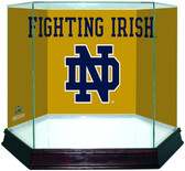 Notre Dame Fighting Irish ND Logo Gold Background Glass Full Size Helmet Case