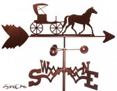 HORSE AND BUGGY CARRIAGE Garden Weathervane