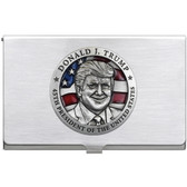Donald Trump w/ Flag Business Card Case