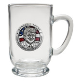 Donald Trump w/ Flag Coffee Mug, Clear