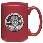 Donald Trump w/ Flag Coffee Mug, Red