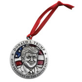 Donald Trump w/ Flag Ornament
