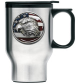 Eagle Head w/ Flag Travel Mug