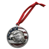 Eagle Head w/ Flag Ornament