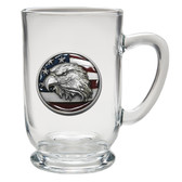 Eagle Head w/ Flag Coffee Mug, Clear