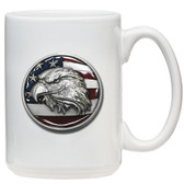 Eagle Head w/ Flag Coffee Mug, White