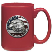 Eagle Head w/ Flag Coffee Mug, Red