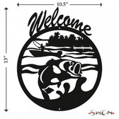 GONE FISHING - BASS Welcome Sign