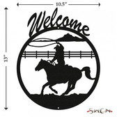SINGLE COWBOY ROPER Welcome Sign