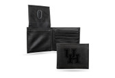 Houston Cougars Laser Engraved Black Billfold Wallet