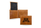 Minnesota Golden Gophers Laser Engraved Brown Billfold Wallet