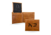 North Dakota Sioux Laser Engraved Brown Billfold Wallet