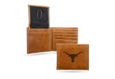 Texas Longhorns Laser Engraved Brown Billfold Wallet