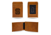 North Carolina State Wolfpack Laser Engraved Brown Front Pocket Wallet