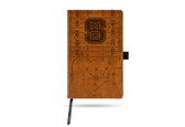 North Carolina State Wolfpack Laser Engraved Brown Notepad With Elastic Band