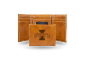 Iowa State Cyclones Laser Engraved Brown Trifold Wallet