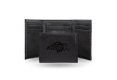 North Dakota State Bison Laser Engraved Black Trifold Wallet