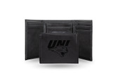 Northern Iowa Panthers Laser Engraved Black Trifold Wallet