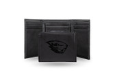 Oregon State Beavers Laser Engraved Black Trifold Wallet