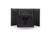 Texas Tech Red Raiders Laser Engraved Black Trifold Wallet