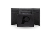 Indiana Pacers Laser Engraved Black Trifold Wallet